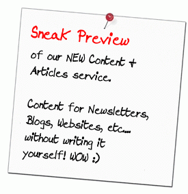 articles & content for newsletters, blogs, websites, marketing, etc....